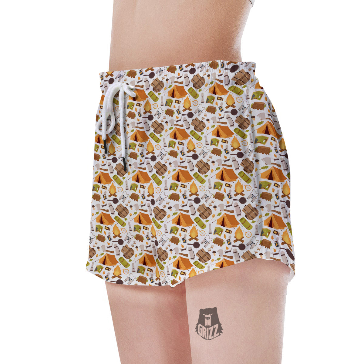 Fire Camping Print Pattern Women's Shorts-grizzshop