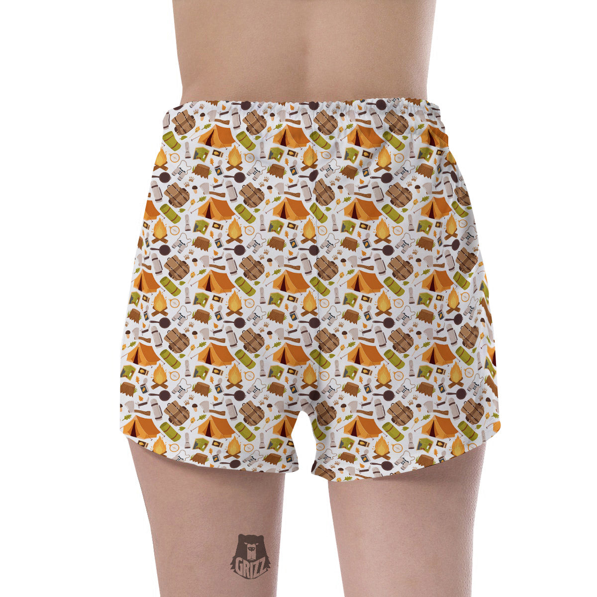 Fire Camping Print Pattern Women's Shorts-grizzshop