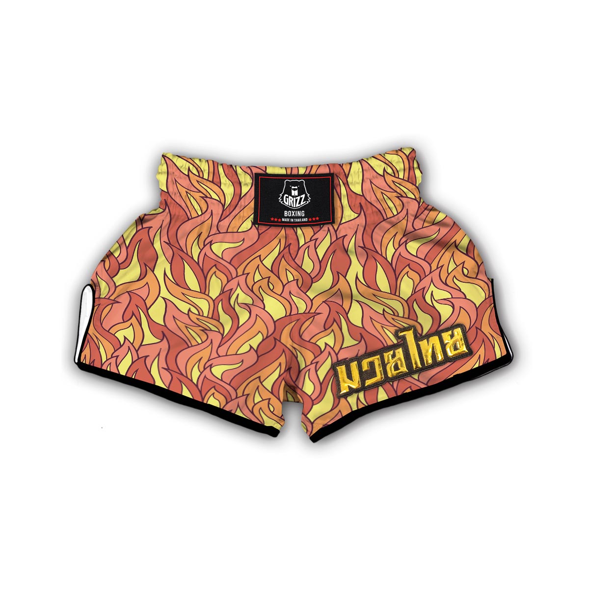 Fire Flame Pattern Print Muay Thai Boxing Shorts-grizzshop