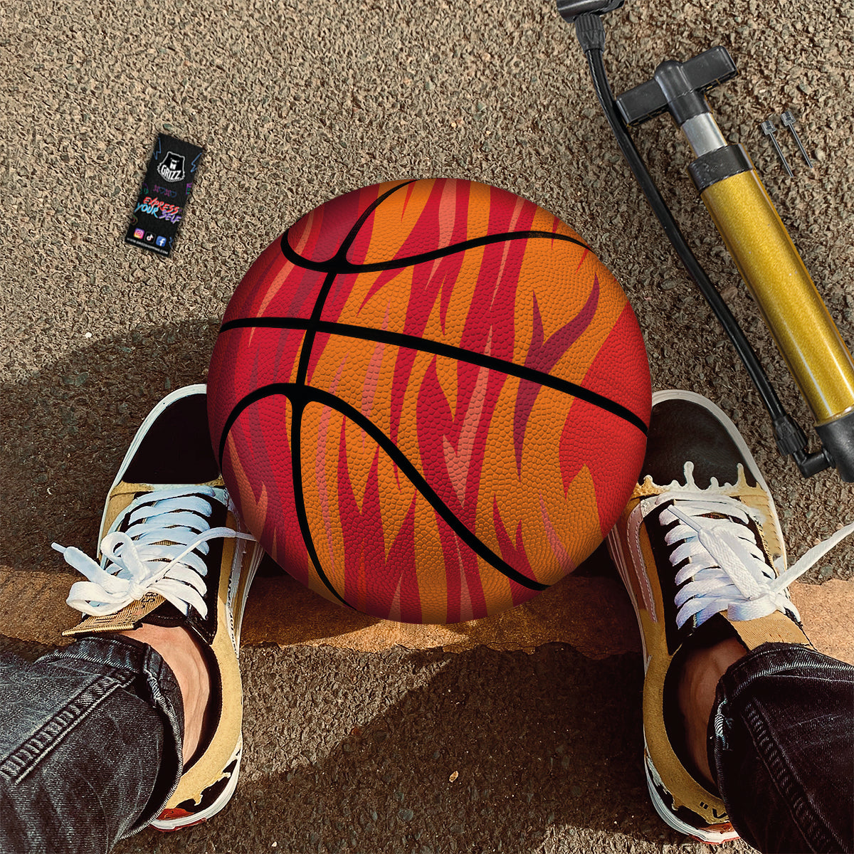 Fire In Hell Print Pattern Basketball-grizzshop