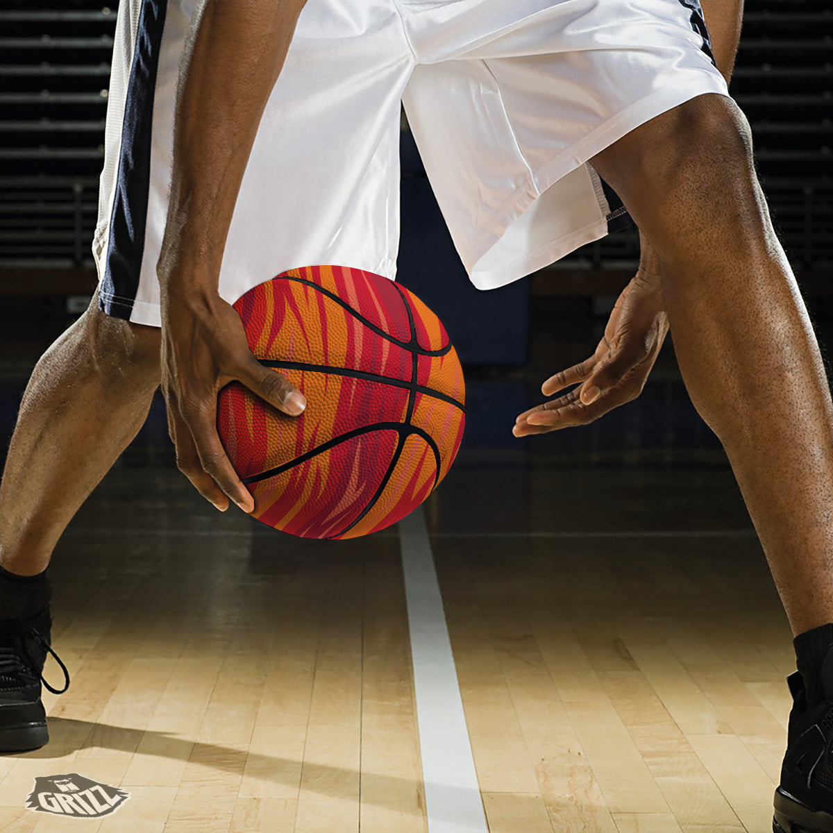 Fire In Hell Print Pattern Basketball-grizzshop