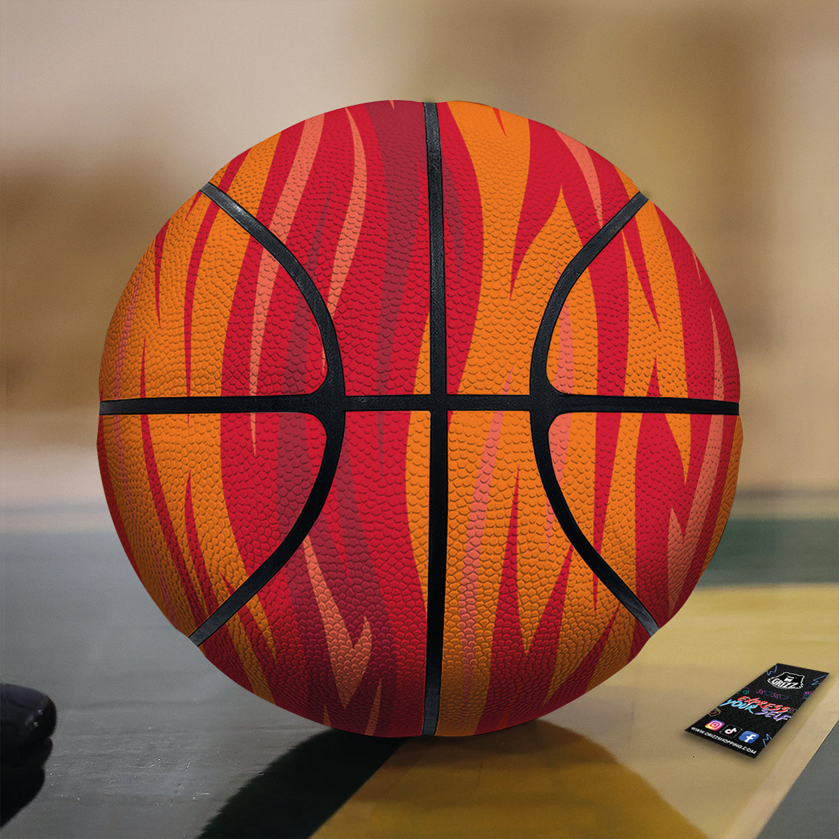 Fire In Hell Print Pattern Basketball-grizzshop