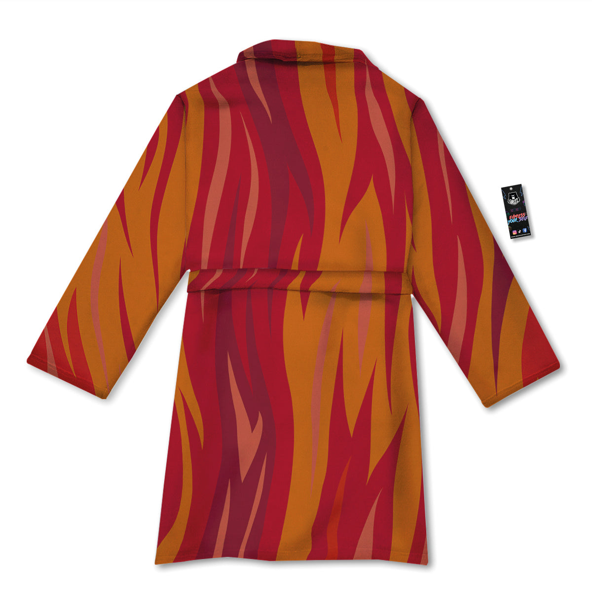 Fire In Hell Print Pattern Bathrobe-grizzshop
