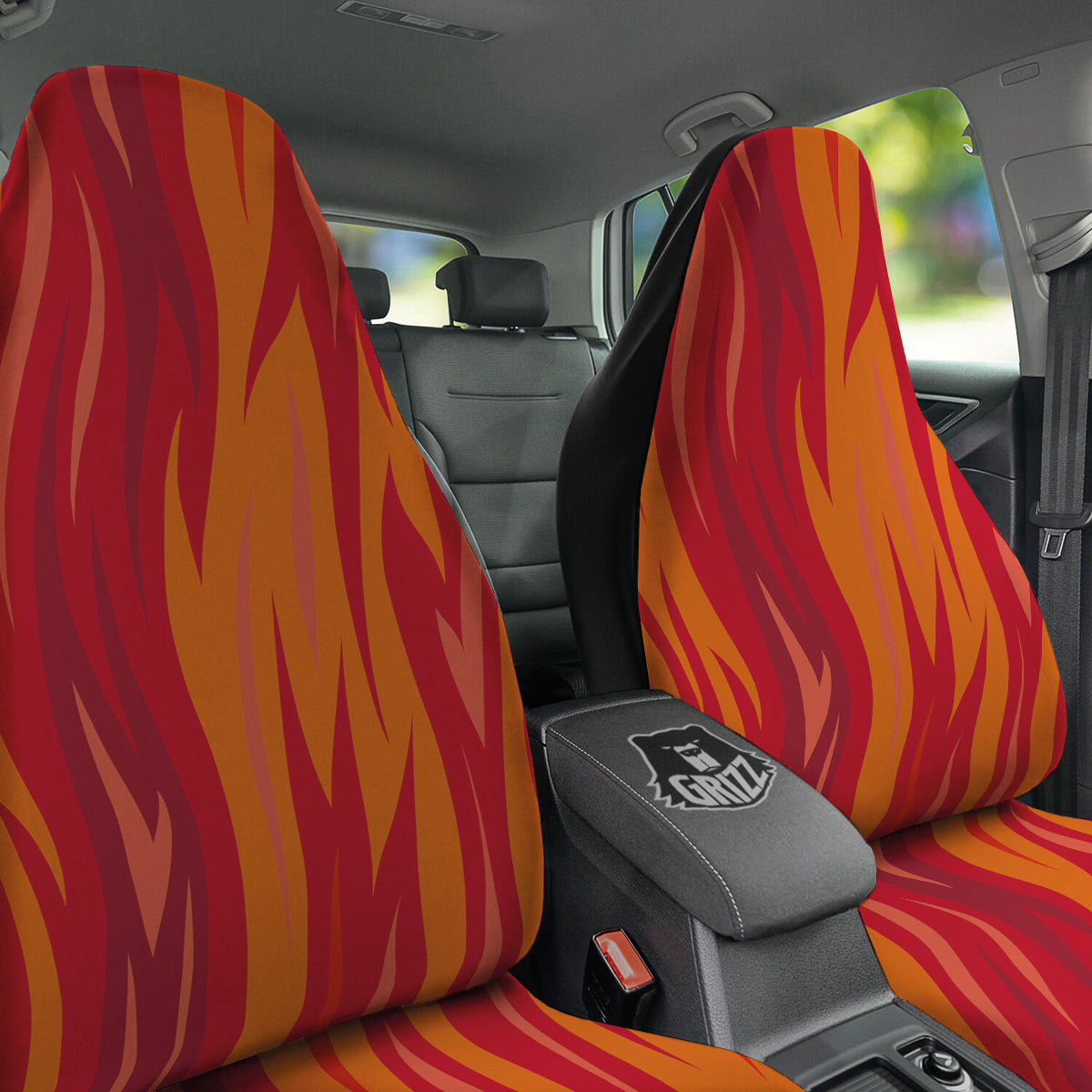 Fire In Hell Print Pattern Car Seat Covers-grizzshop