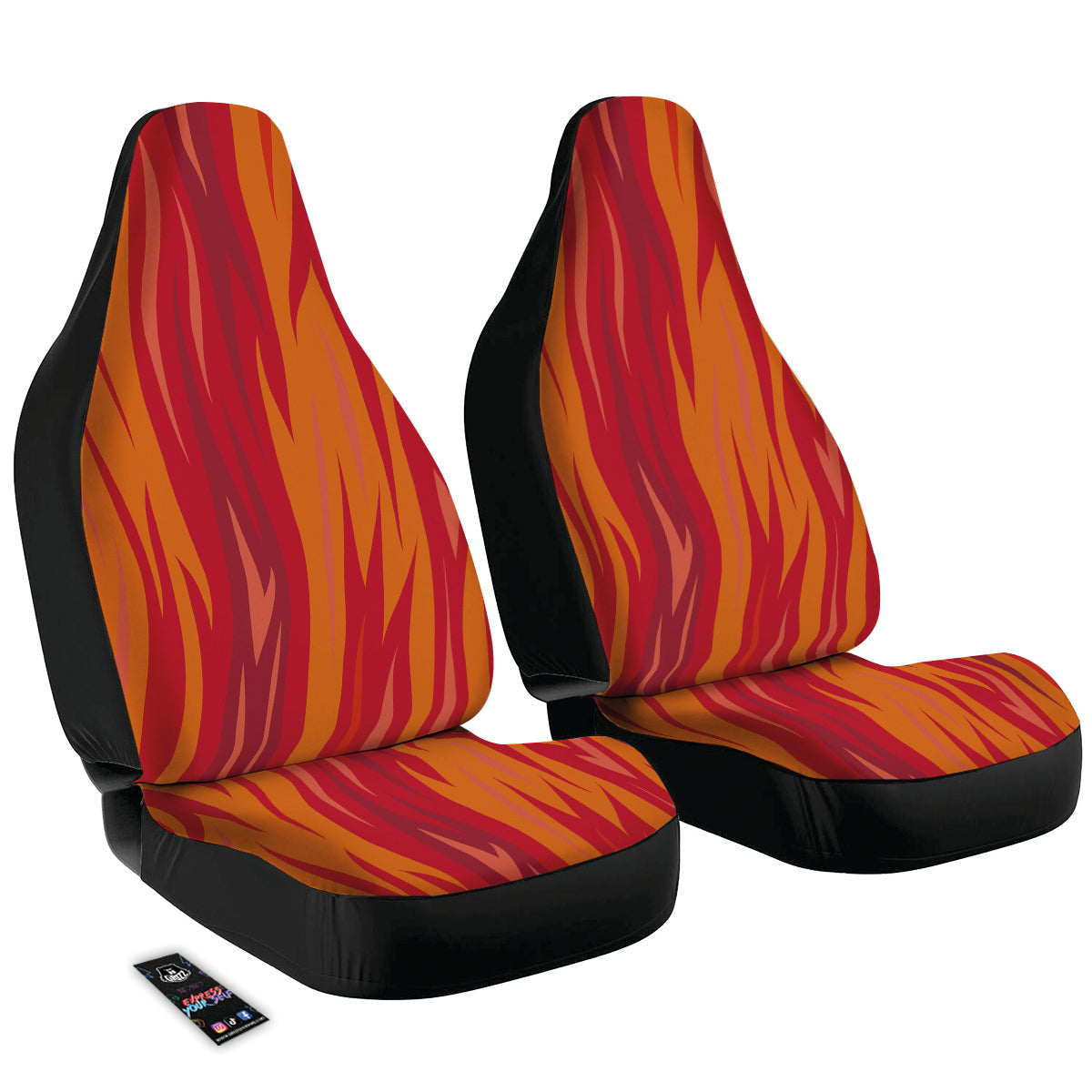 Fire In Hell Print Pattern Car Seat Covers-grizzshop