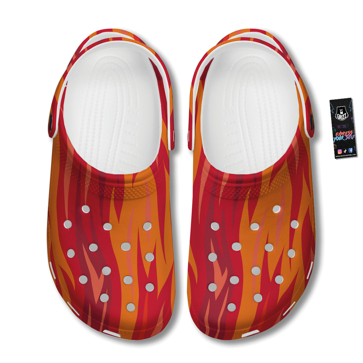 Fire In Hell Print Pattern Clog-grizzshop