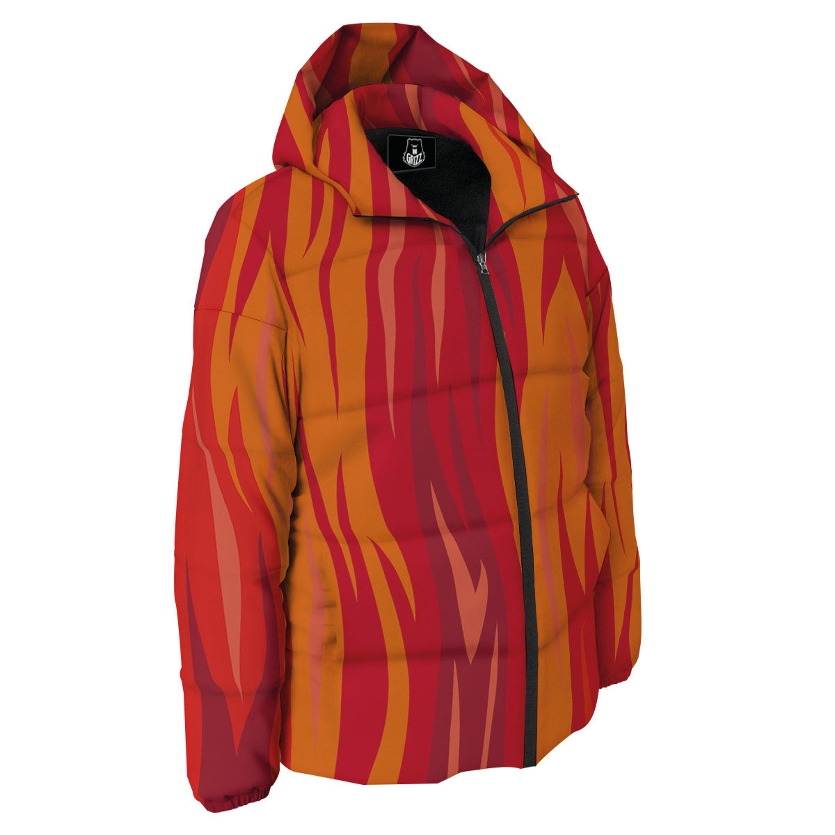 Fire In Hell Print Pattern Down Jacket-grizzshop