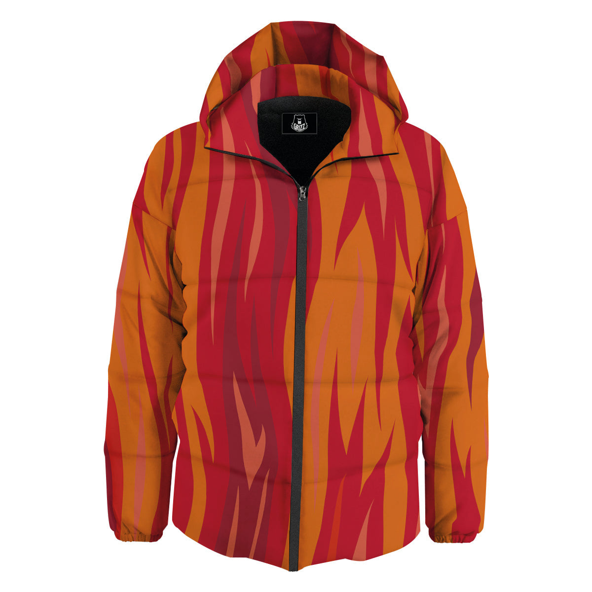 Fire In Hell Print Pattern Down Jacket-grizzshop