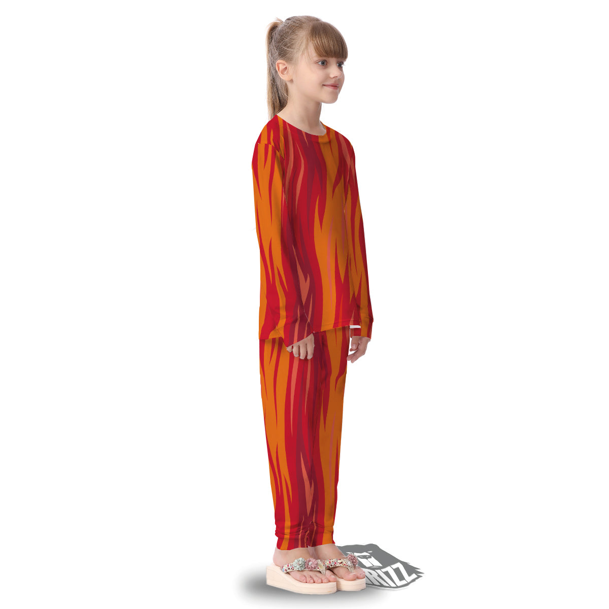 Fire In Hell Print Pattern Kid's Pajamas-grizzshop