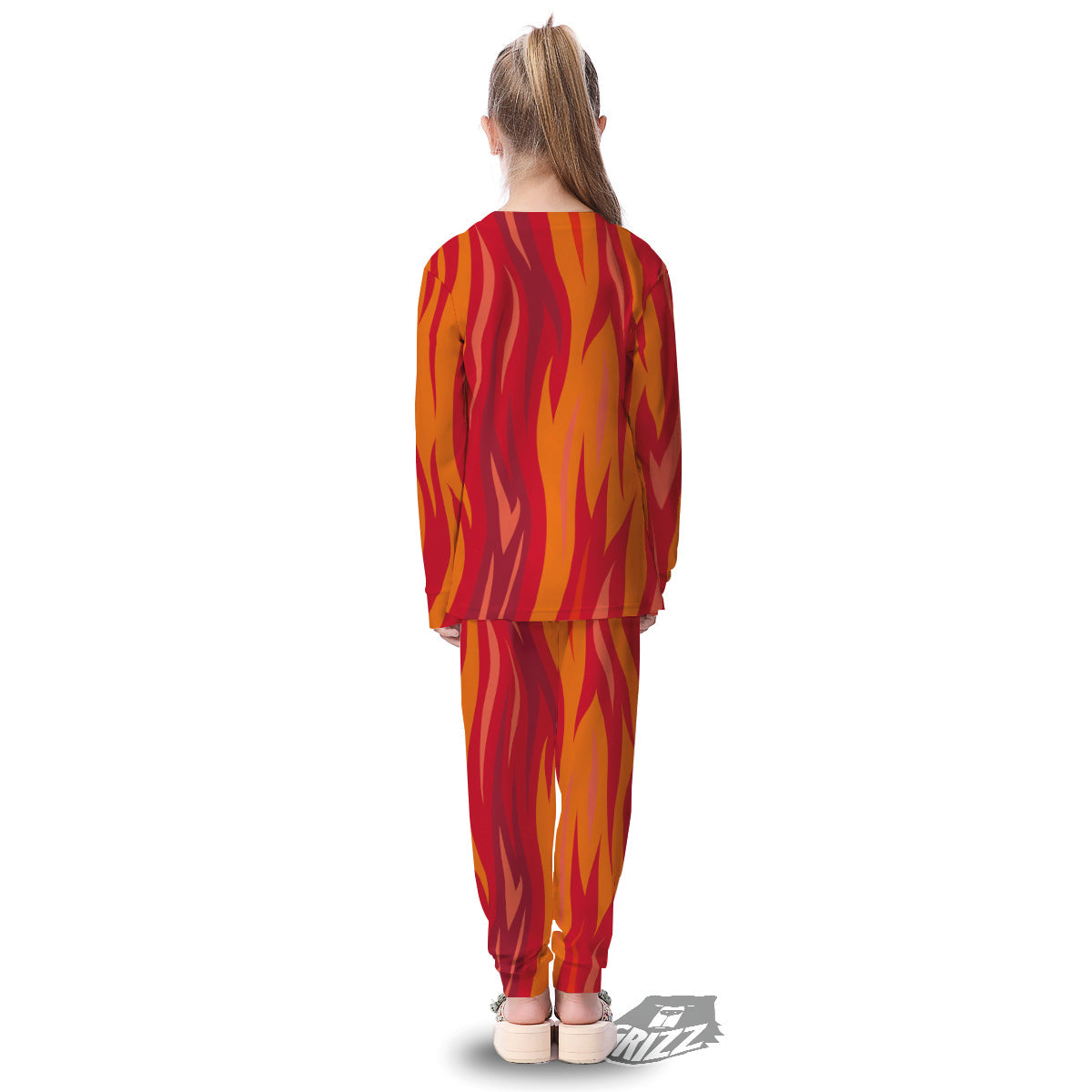 Fire In Hell Print Pattern Kid's Pajamas-grizzshop