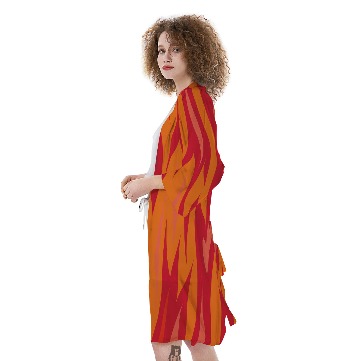 Fire In Hell Print Pattern Kimono-grizzshop