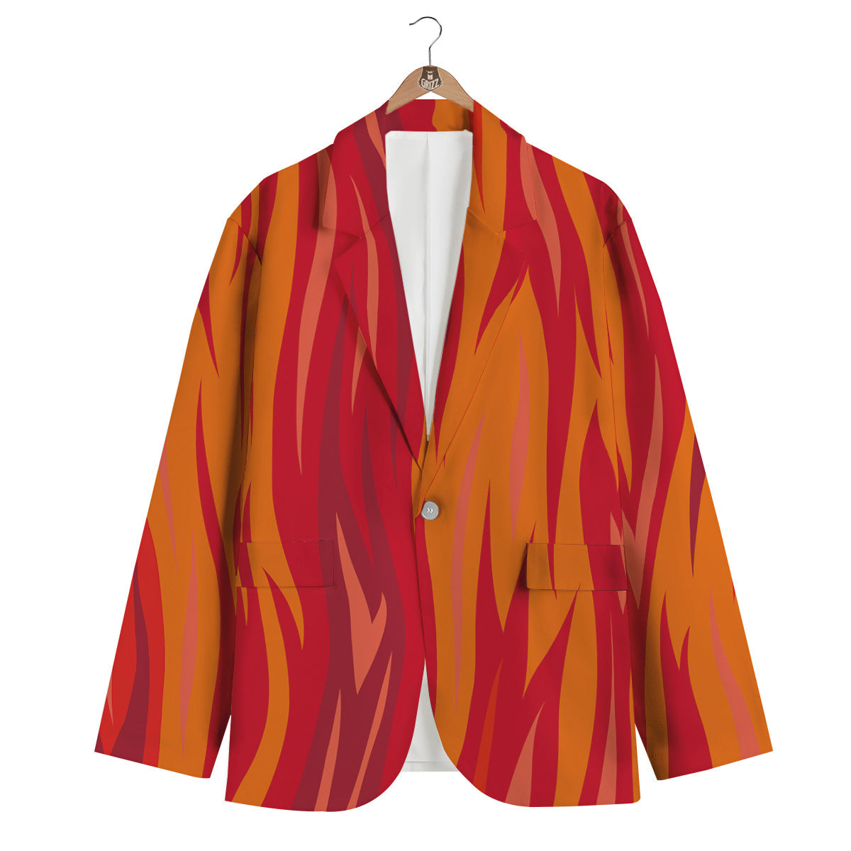 Fire In Hell Print Pattern Men's Blazer-grizzshop