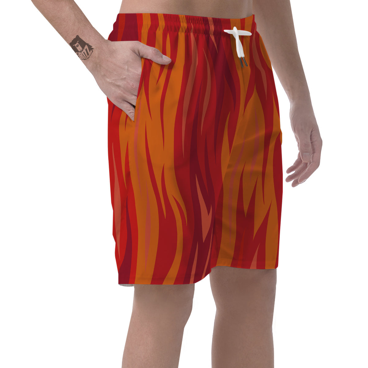 Fire In Hell Print Pattern Men's Shorts-grizzshop