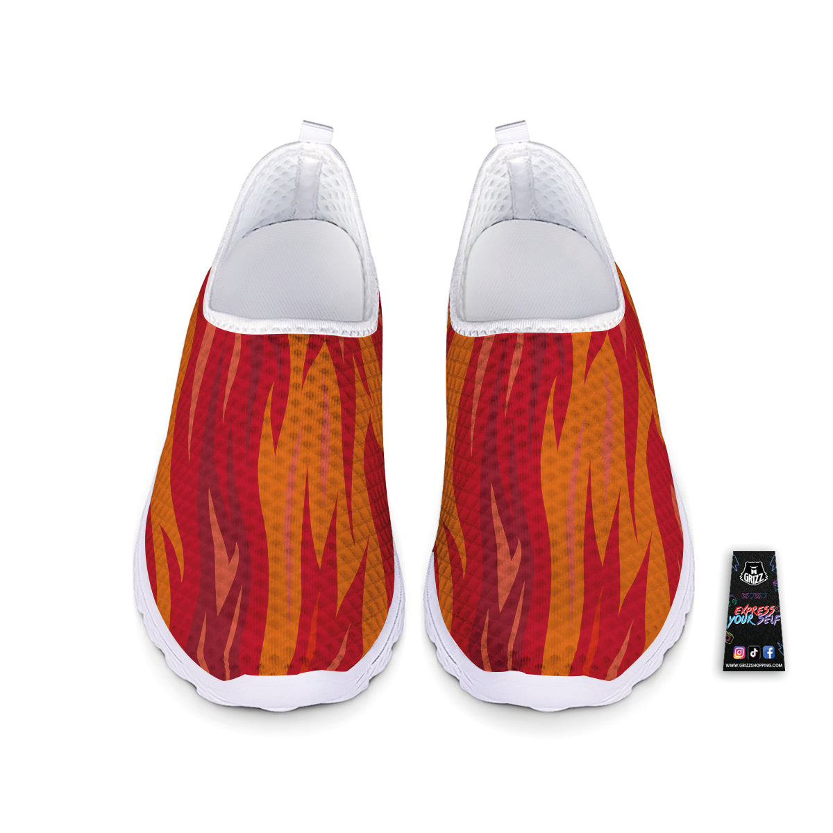 Fire In Hell Print Pattern Nurse Shoes-grizzshop