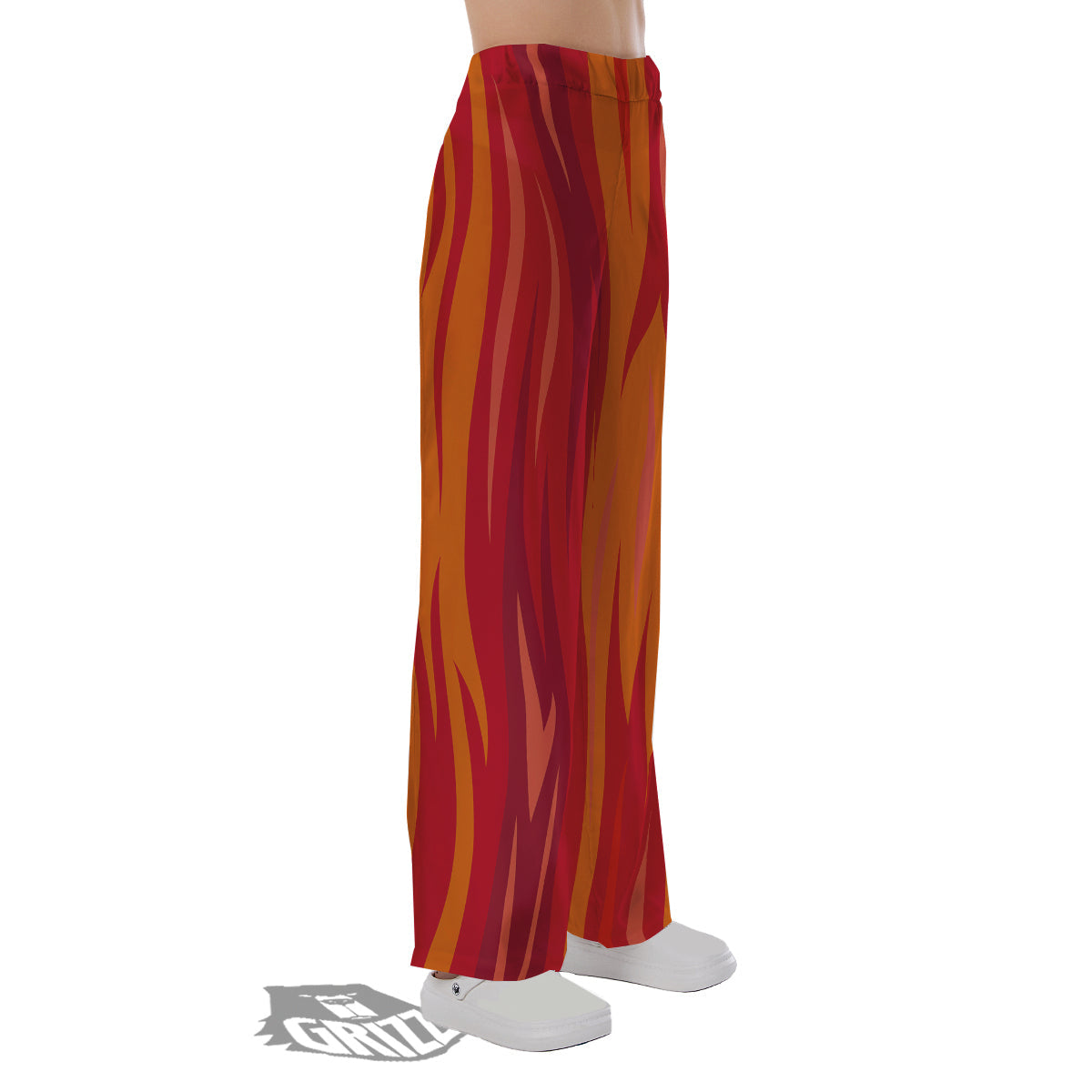 Fire In Hell Print Pattern Pajama Pants-grizzshop