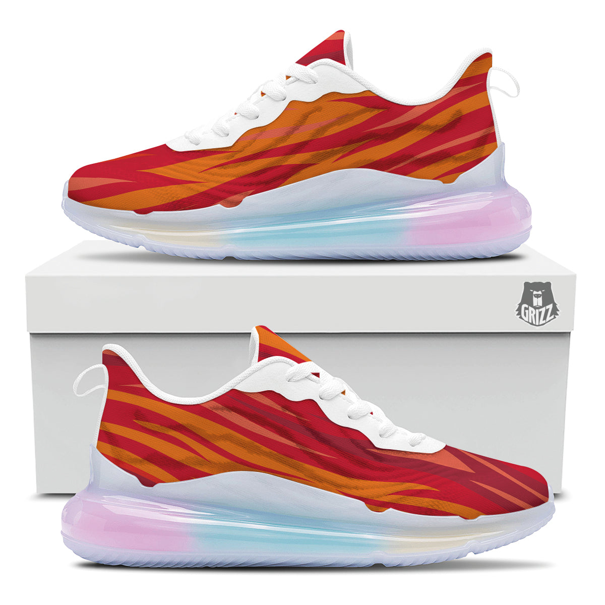 Fire In Hell Print Pattern Running Sneakers-grizzshop