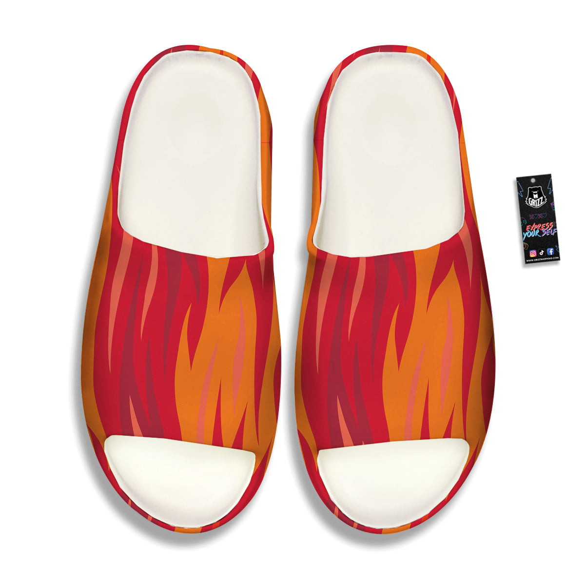 Fire In Hell Print Pattern Sandals-grizzshop
