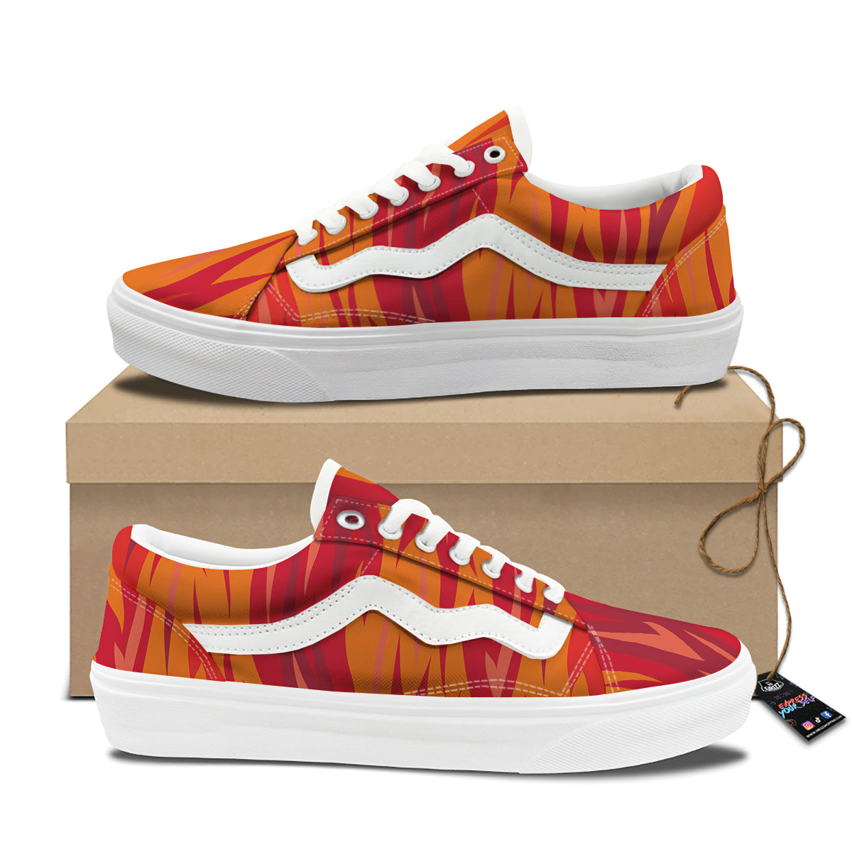 Fire In Hell Print Pattern Skate Shoes-grizzshop