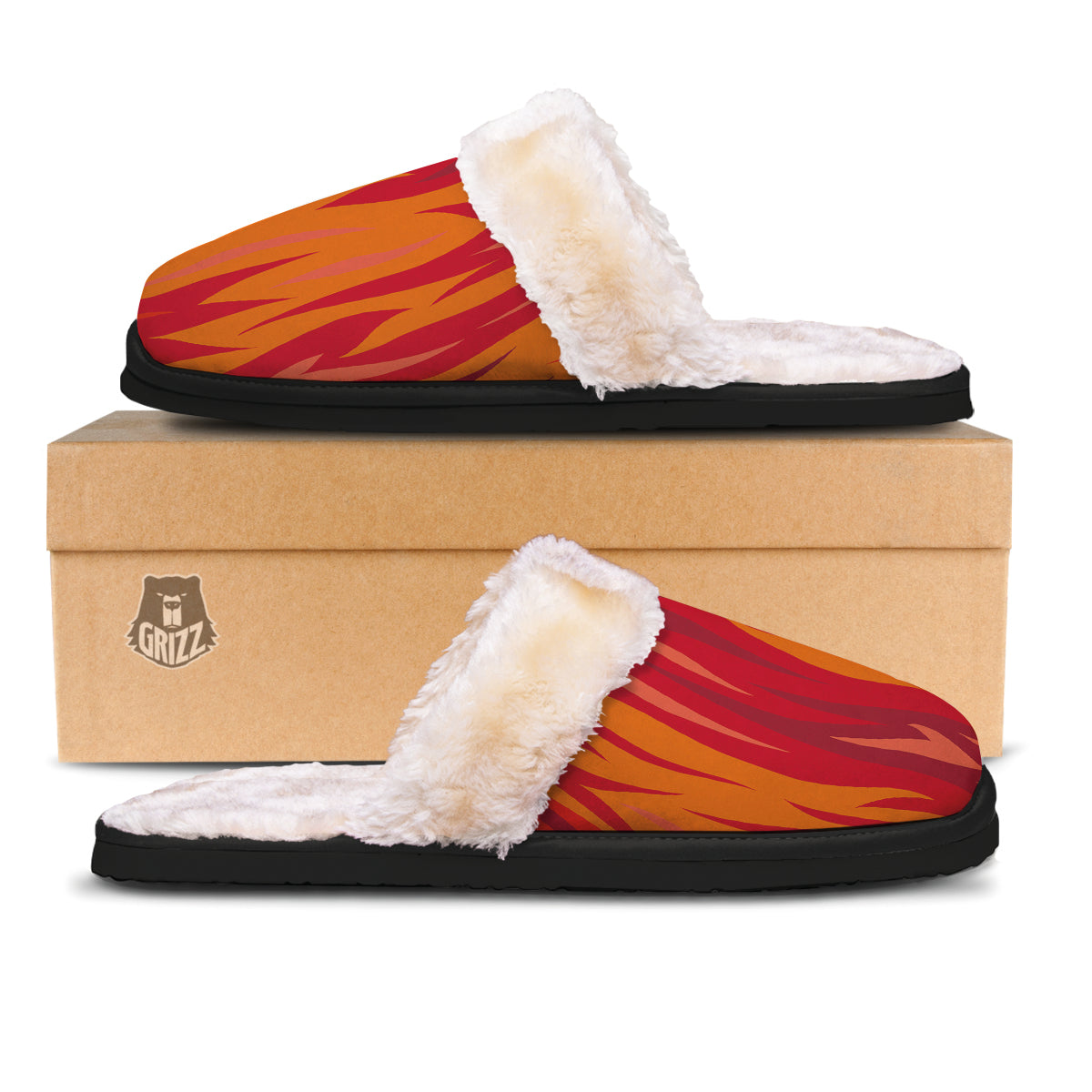 Fire In Hell Print Pattern Slippers-grizzshop