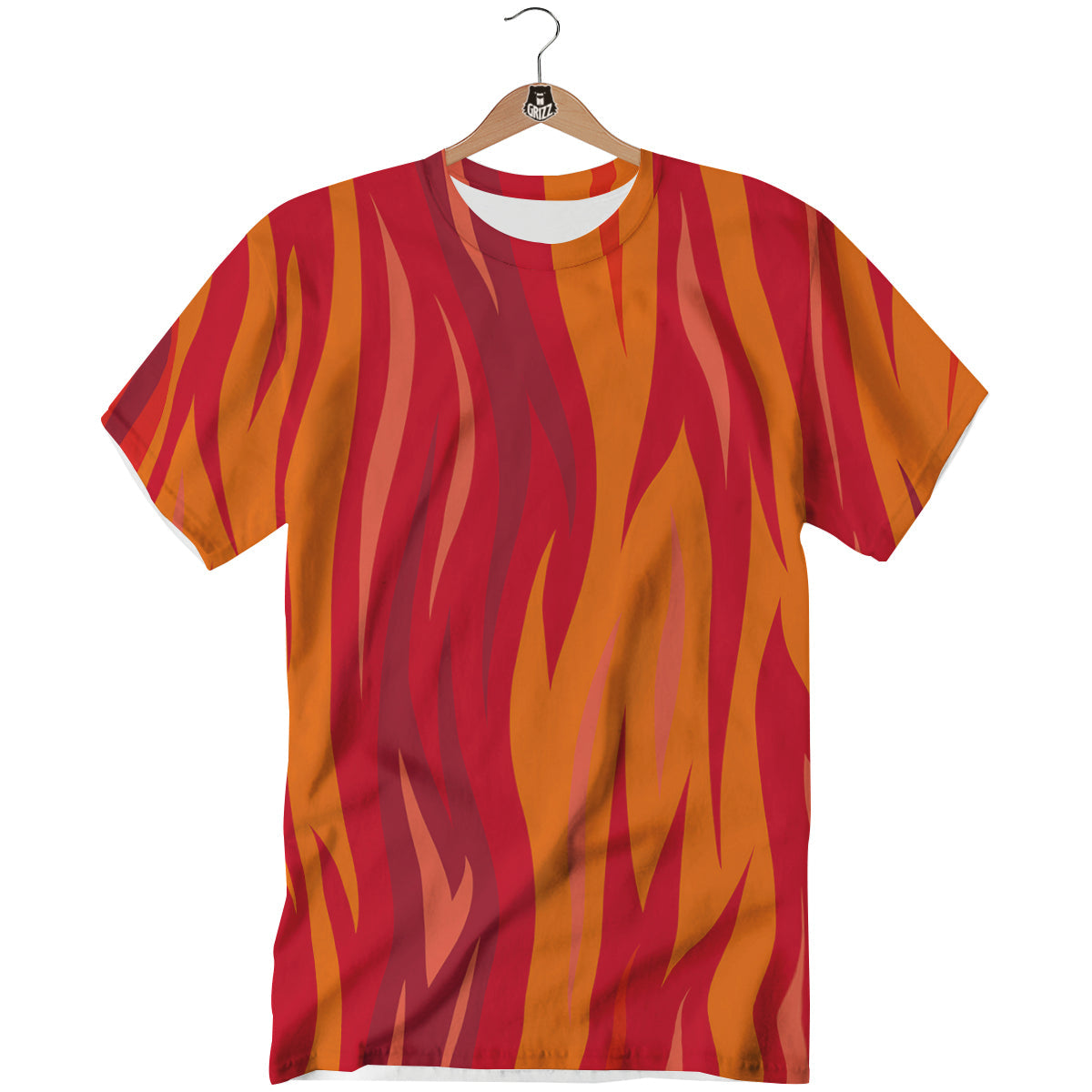 Fire In Hell Print Pattern T-Shirt-grizzshop