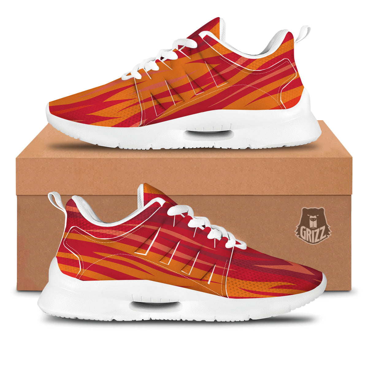 Fire In Hell Print Pattern Tennis Shoes-grizzshop