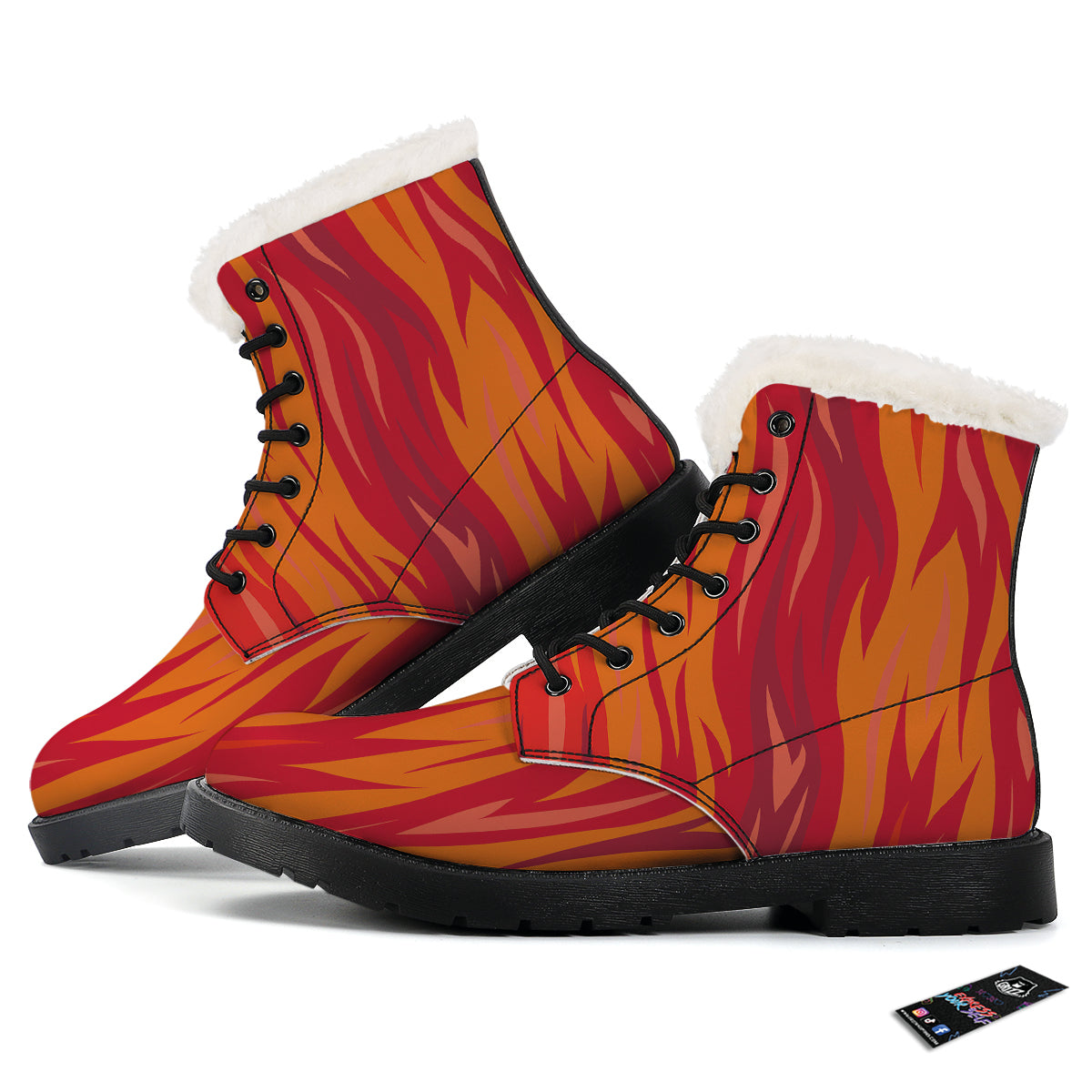 Fire In Hell Print Pattern Winter Boots-grizzshop