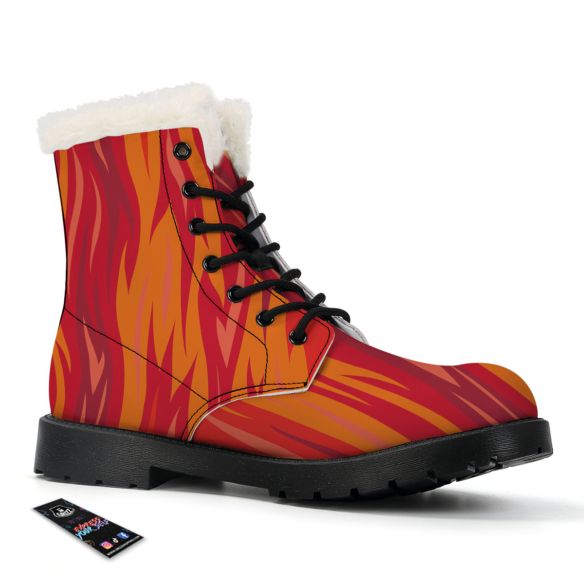 Fire In Hell Print Pattern Winter Boots-grizzshop