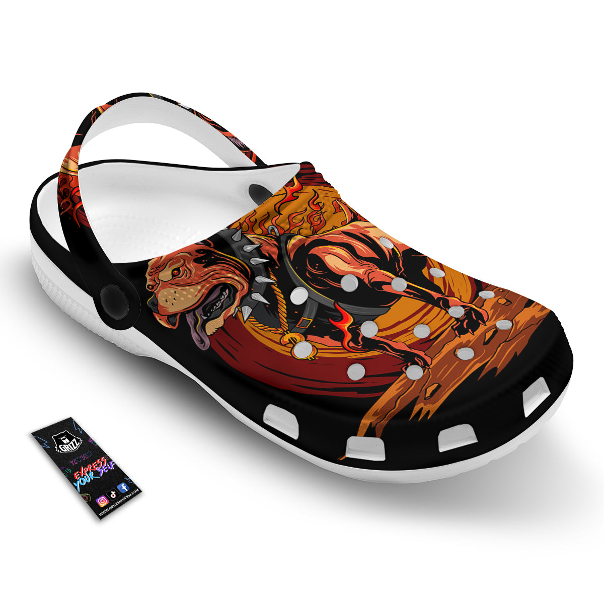 Fire Pitbull Print Clog-grizzshop