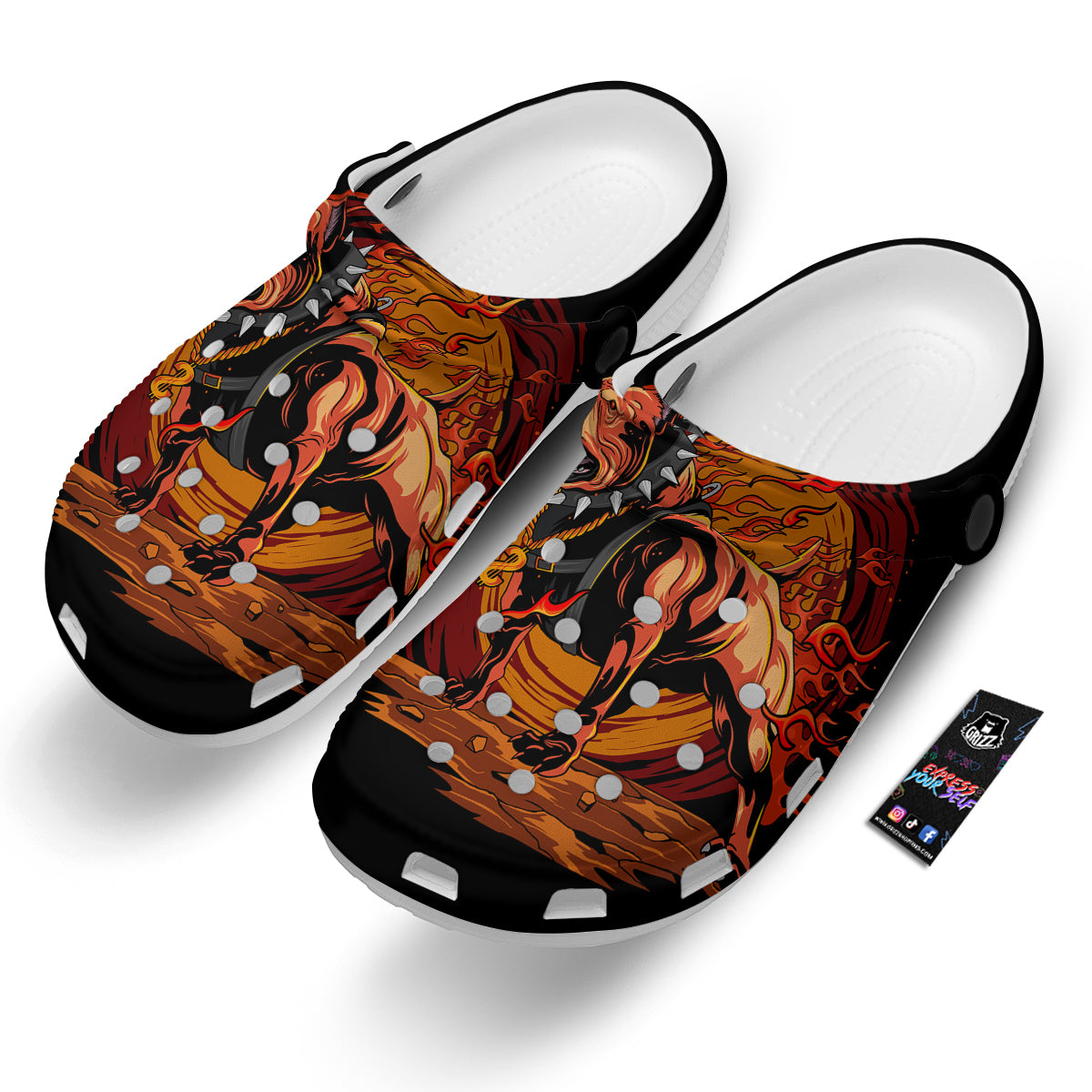 Fire Pitbull Print Clog-grizzshop