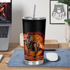 Fire Pitbull Print Tumbler-grizzshop