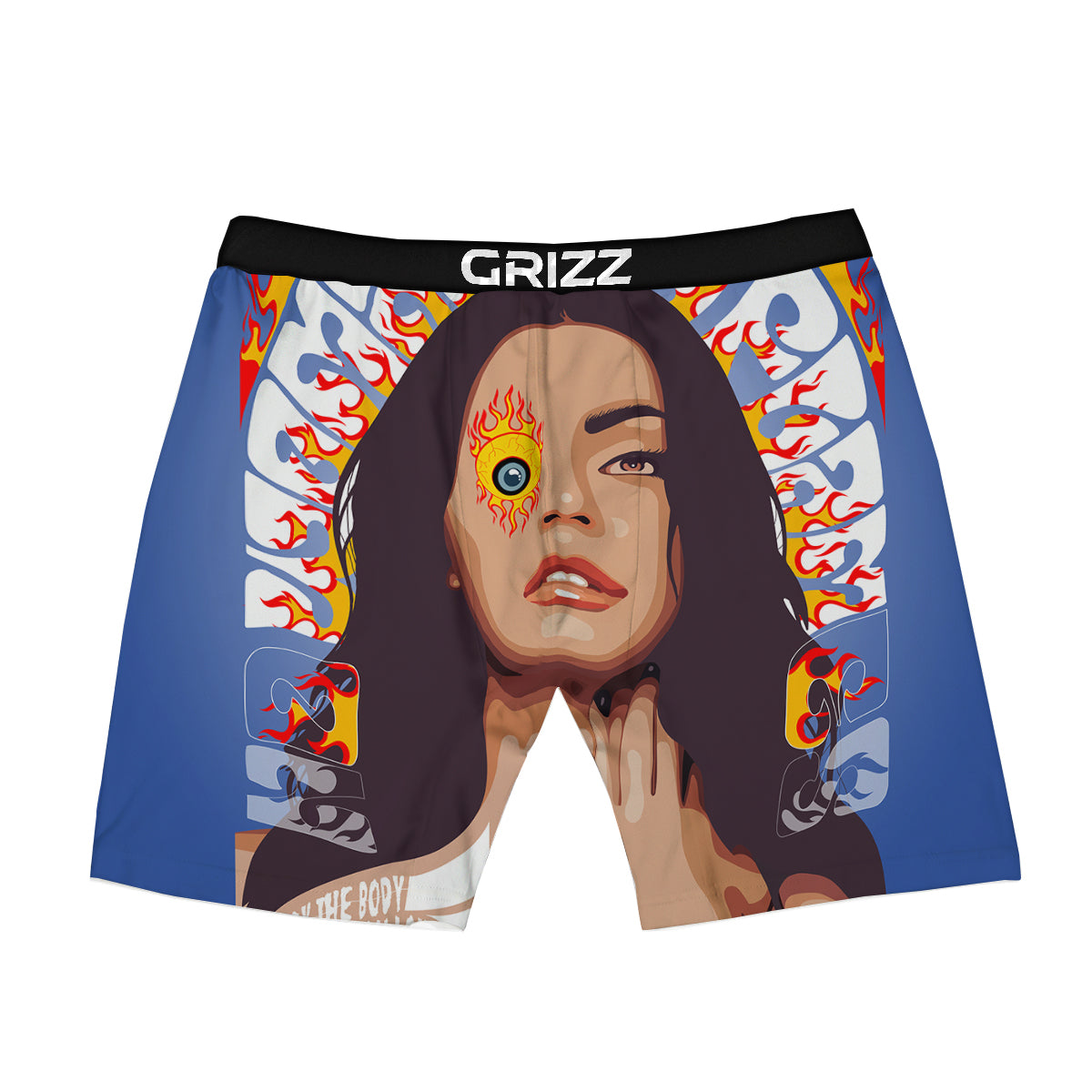 Fire Psychedelic Women Print Boxer Briefs-grizzshop