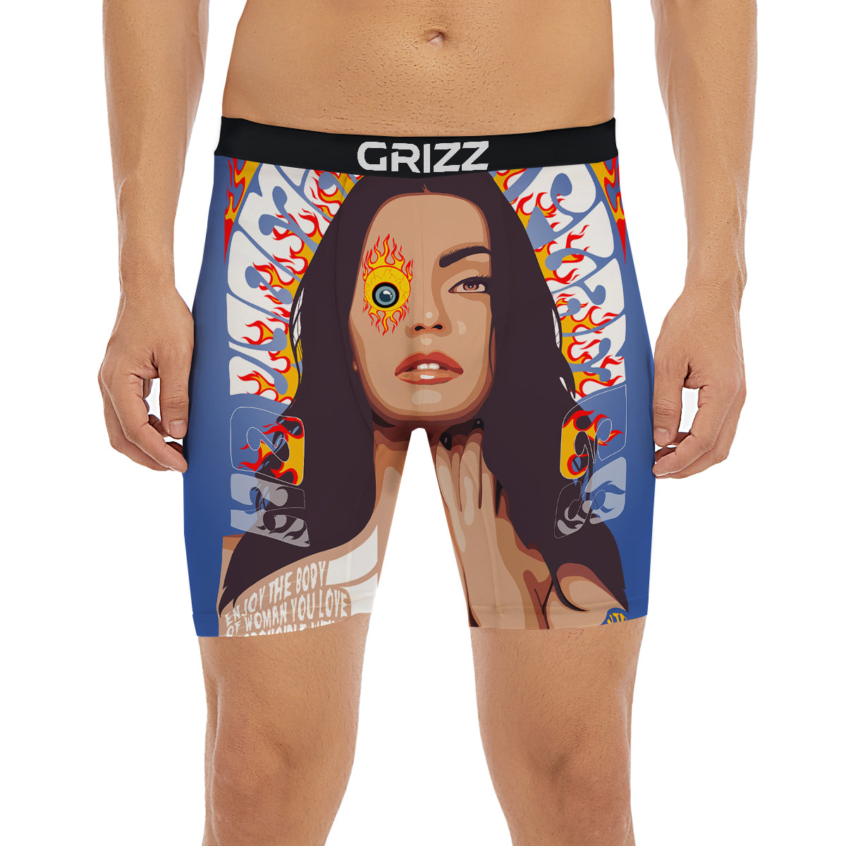 Fire Psychedelic Women Print Boxer Briefs-grizzshop