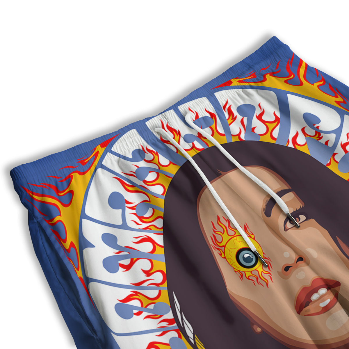 Fire Psychedelic Women Print Men's Athletic Shorts