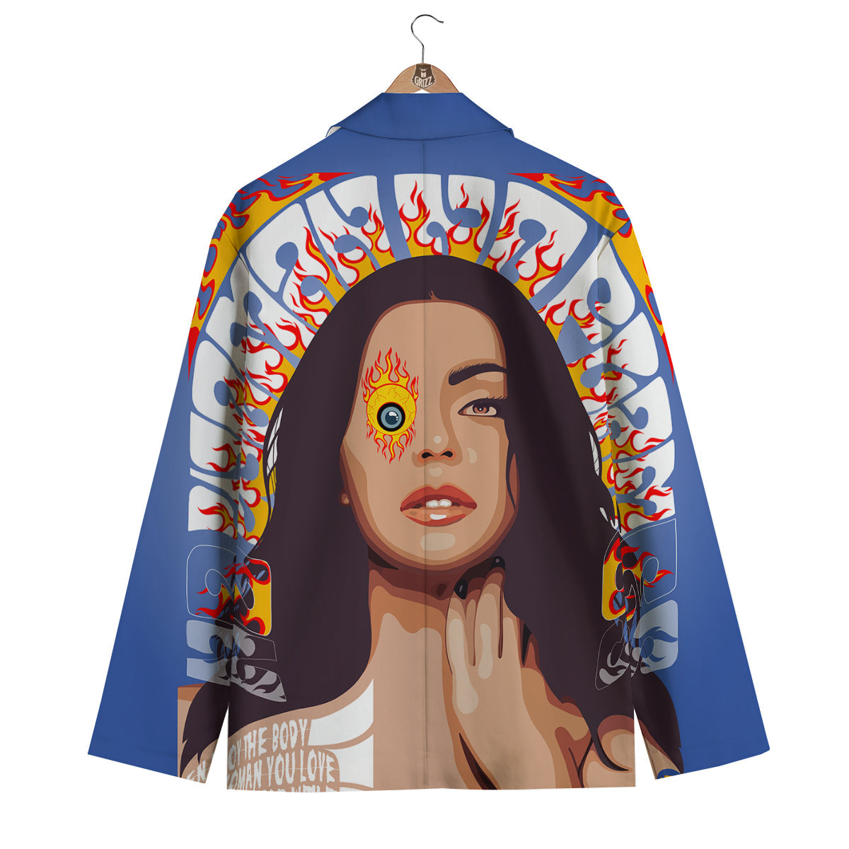 Fire Psychedelic Women Print Men's Blazer-grizzshop