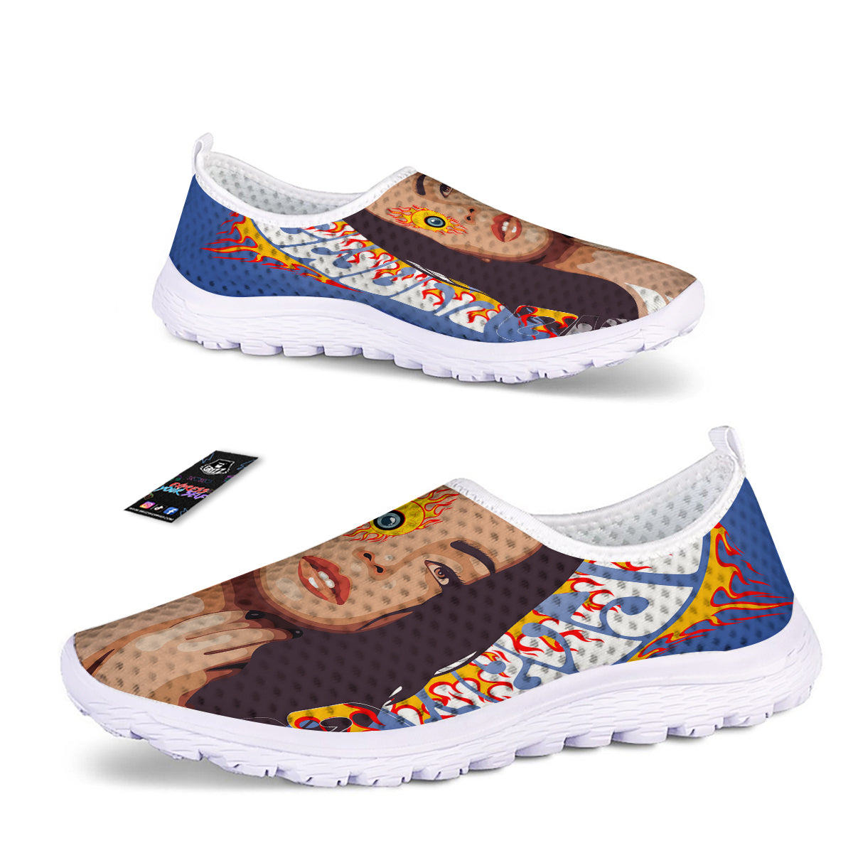 Fire Psychedelic Women Print Nurse Shoes-grizzshop