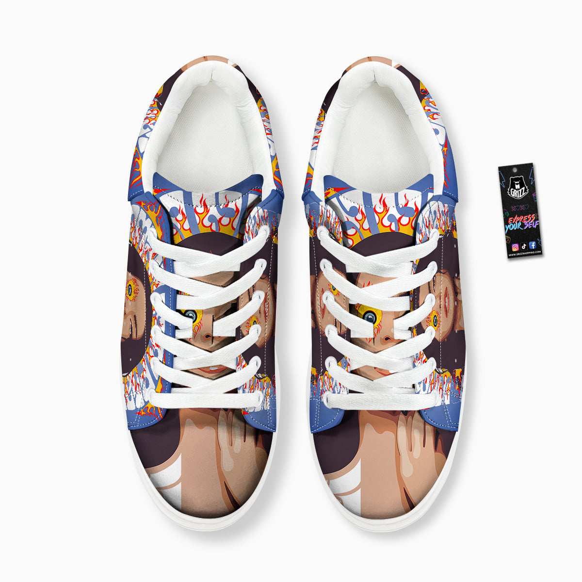 Fire Psychedelic Women Print Platform Shoes-grizzshop
