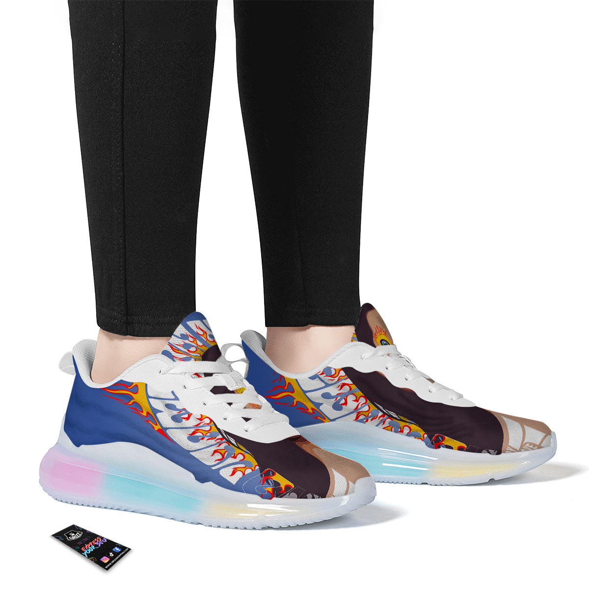 Fire Psychedelic Women Print Running Sneakers-grizzshop