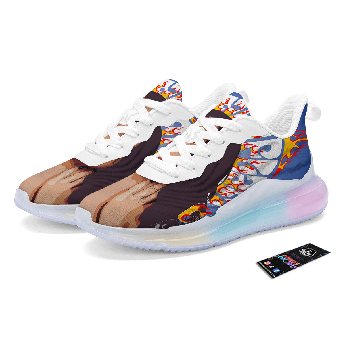 Fire Psychedelic Women Print Running Sneakers-grizzshop