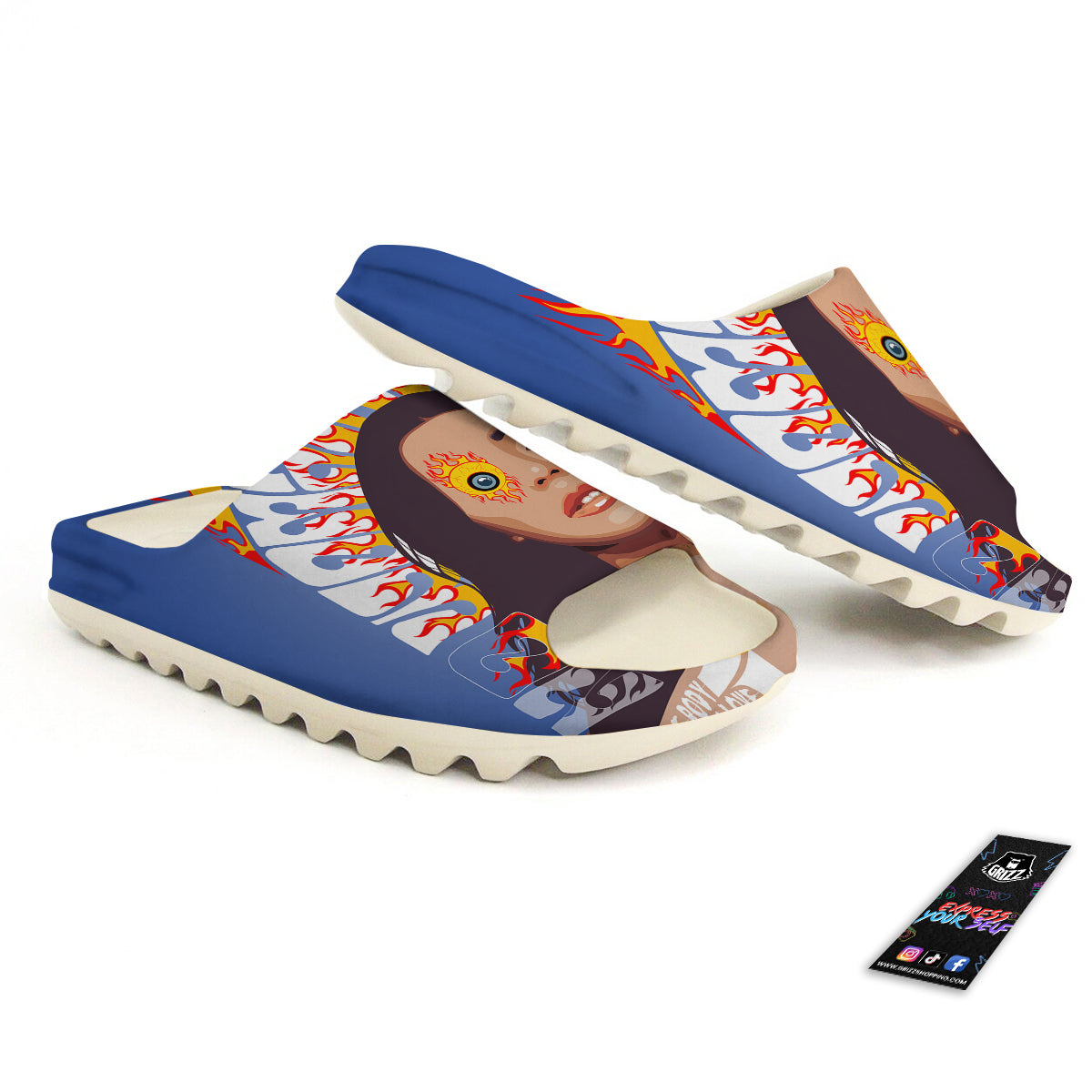 Fire Psychedelic Women Print Sandals-grizzshop
