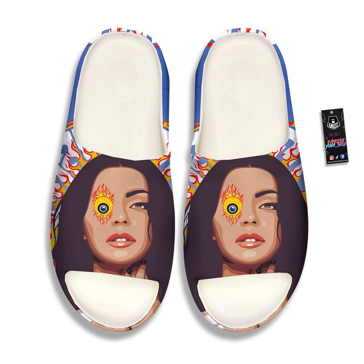 Fire Psychedelic Women Print Sandals-grizzshop