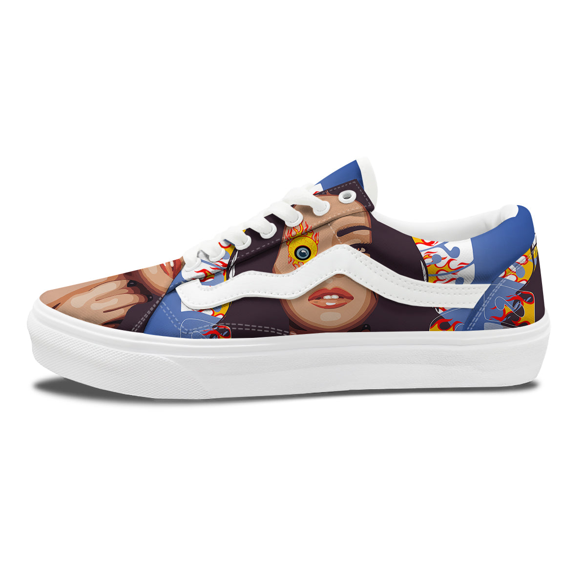 Fire Psychedelic Women Print Skate Shoes-grizzshop