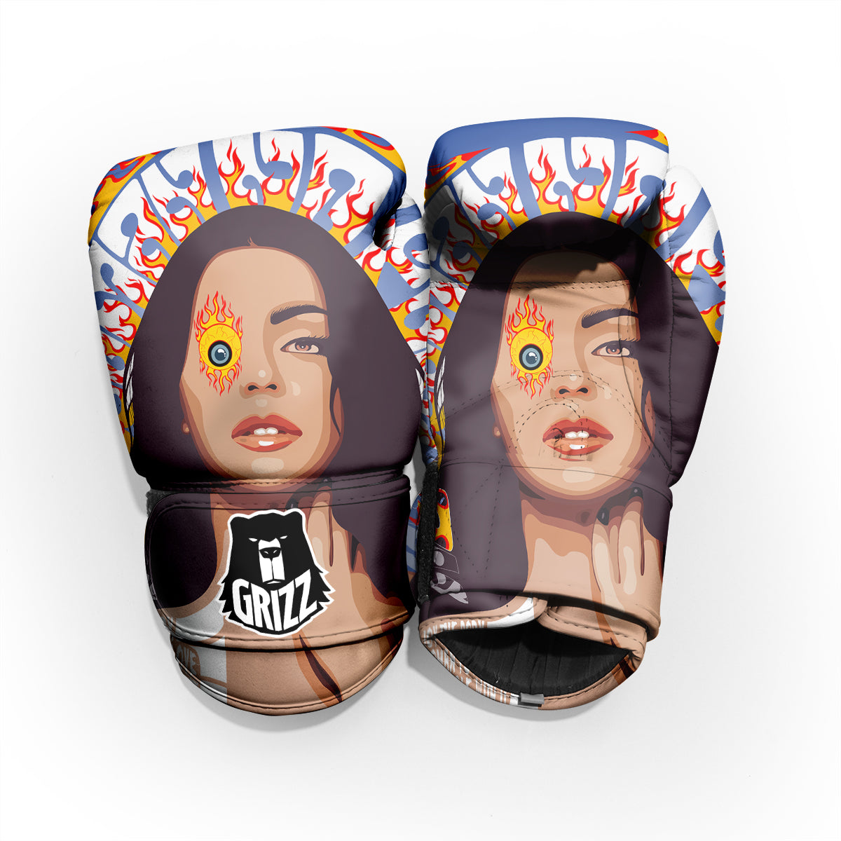 Fire Psychedelic Women Print Pro Boxing Glove