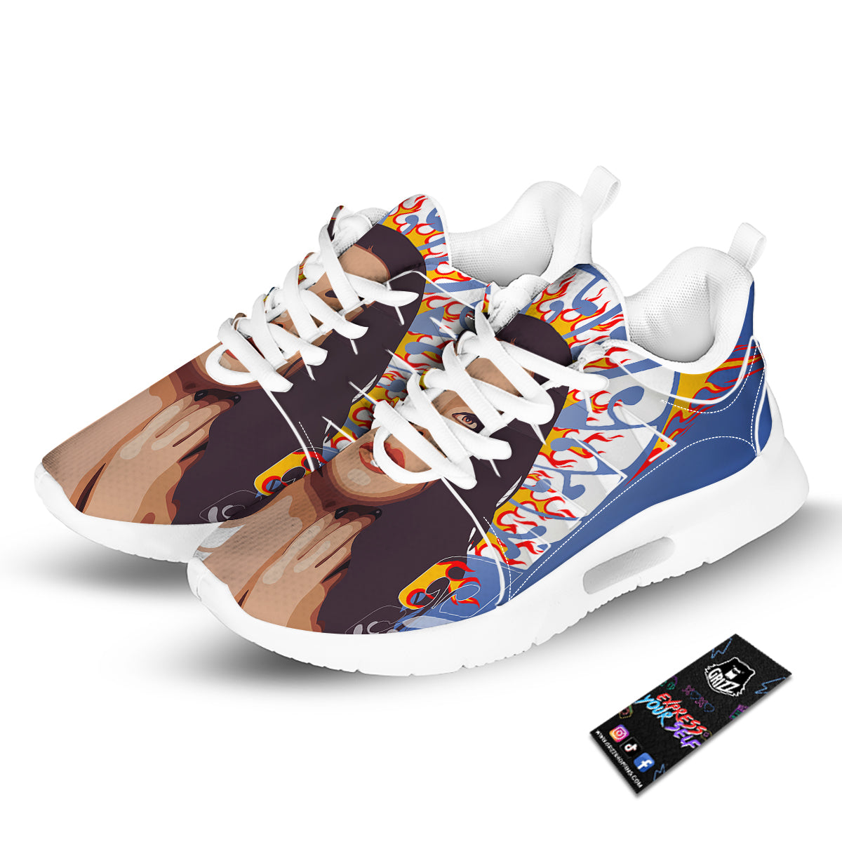 Fire Psychedelic Women Print Tennis Shoes-grizzshop