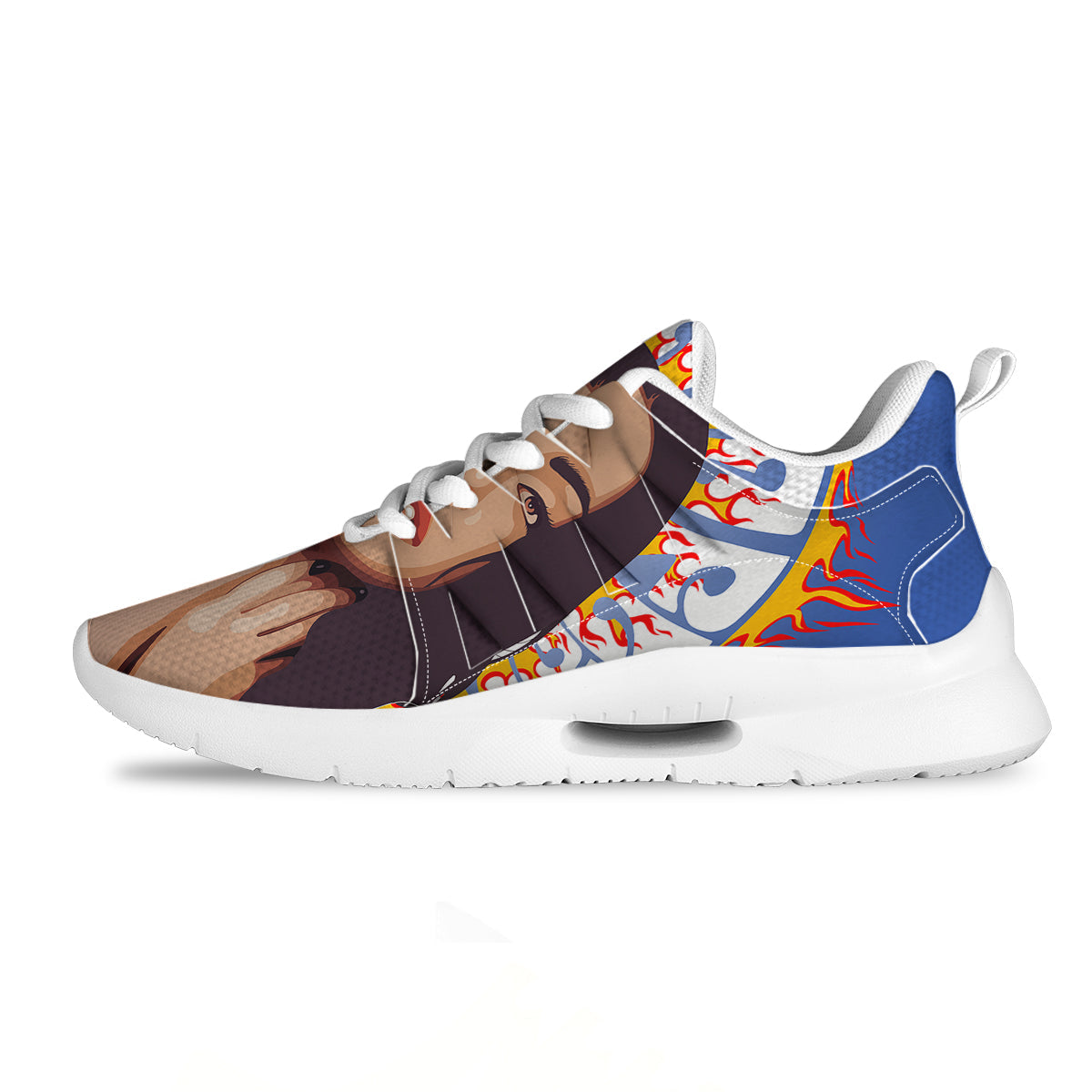 Fire Psychedelic Women Print Tennis Shoes-grizzshop