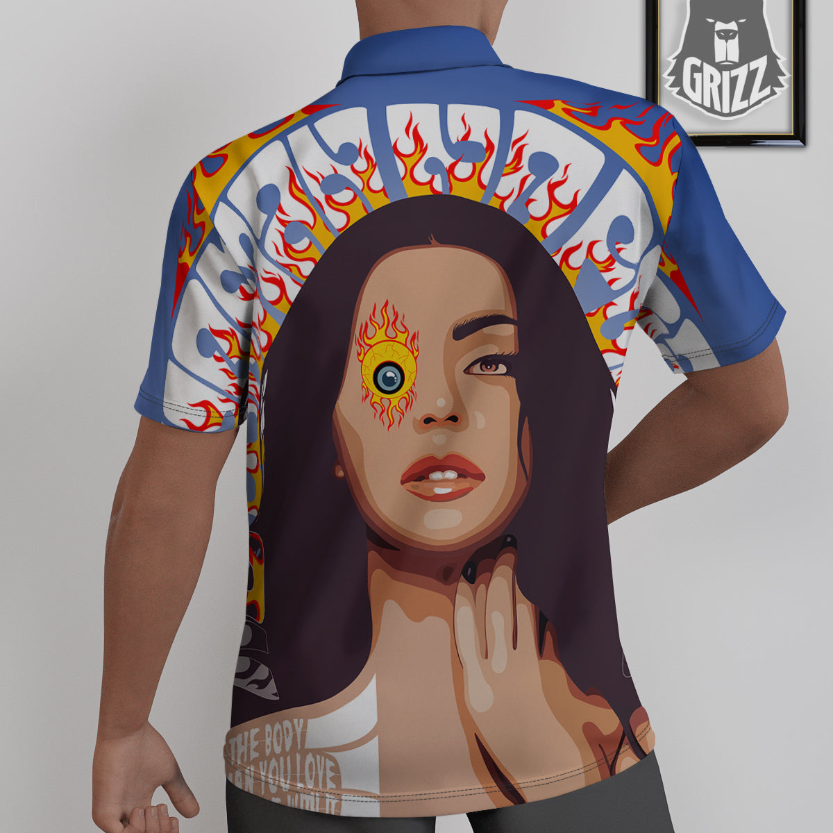 Fire Psychedelic Women Print Untucked Shirts-grizzshop