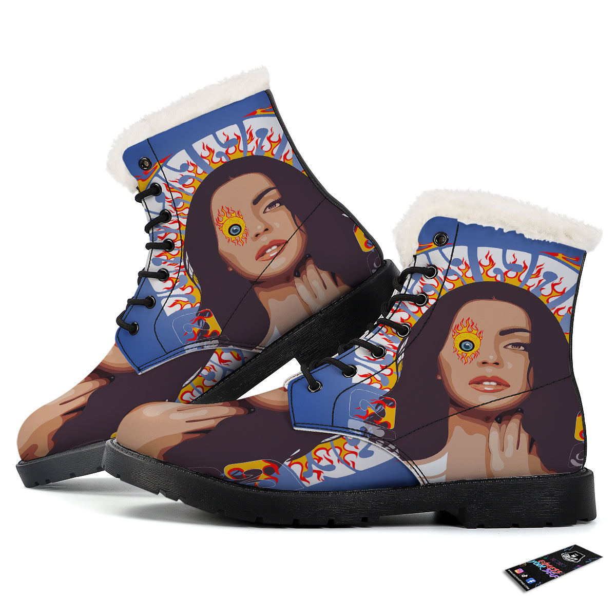 Fire Psychedelic Women Print Winter Boots-grizzshop
