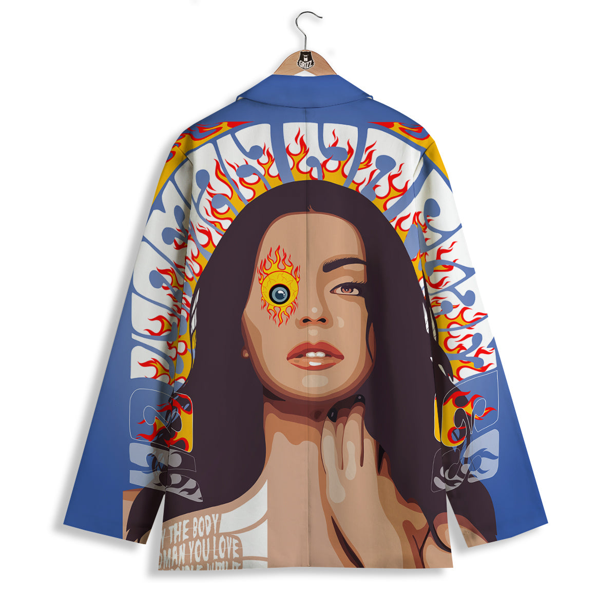 Fire Psychedelic Women Print Women's Blazer-grizzshop