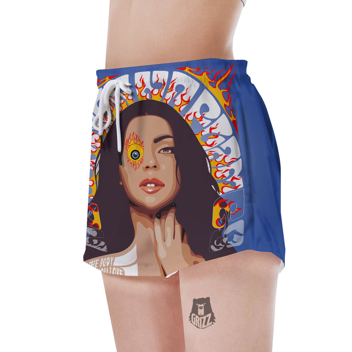 Fire Psychedelic Women Print Women's Shorts-grizzshop