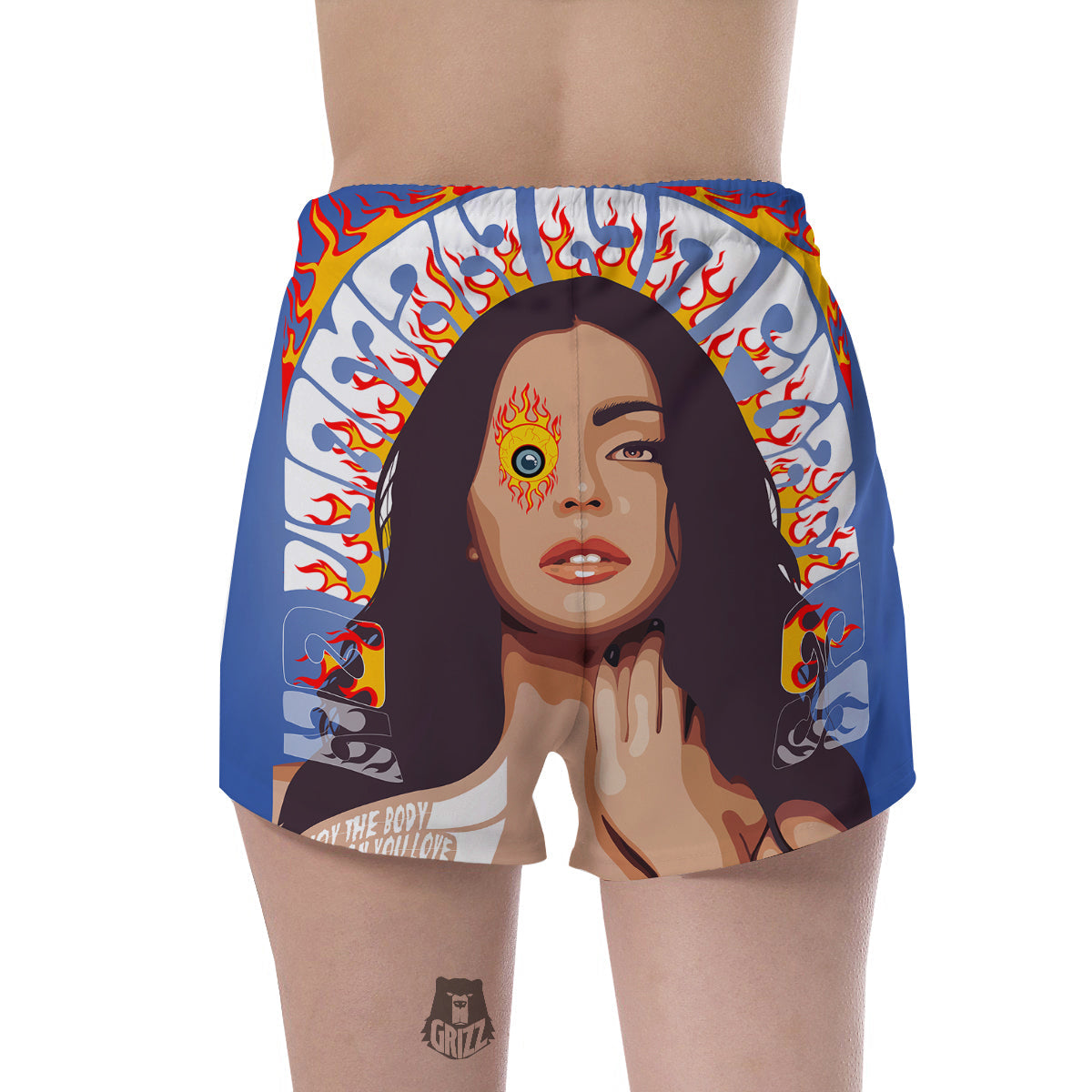 Fire Psychedelic Women Print Women's Shorts-grizzshop