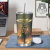 Fire Skeleton Print Tumbler-grizzshop